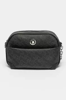 Сумка из экокожи с монограммой U S Polo Assn , черный