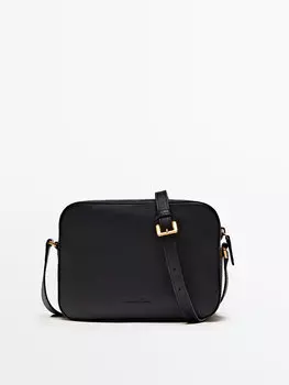 Сумка из кожи наппа Massimo Dutti, синий