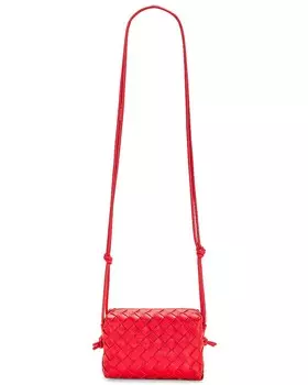 Сумка кросс-боди Bottega Veneta Mini Loop, цвет Redstone & Gold