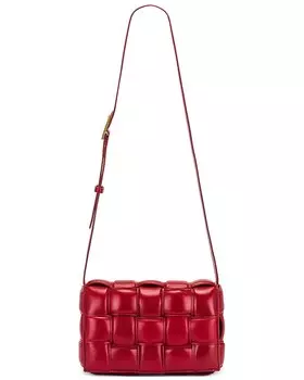 Сумка кросс-боди Bottega Veneta Padded Cassette, цвет Dark Red & Gold