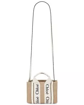 Сумка кросс-боди Chloe Mini Woody Tote, белый