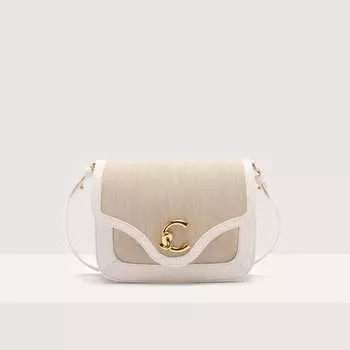 Сумка кросс-боди Coccinelle C-Me Canvas Small, цвет Natural/Blanco