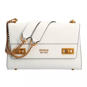 Сумка кросс-боди Guess Katey Croc Flap, белый