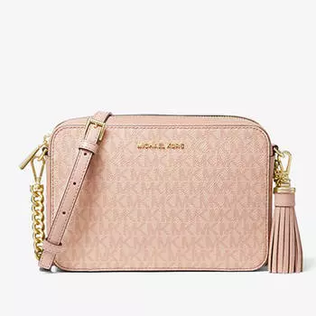 Сумка кросс-боди Michael Michael Kors Ginny Medium Logo, бежево-розовый