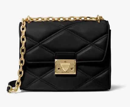 Сумка кросс-боди Michael Michael Kors Serena Small Quilted Faux Leather, черный