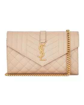 Сумка кросс-боди Saint Laurent Envelope Wallet On Chain, цвет Dark Beige