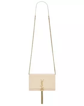 Сумка кросс-боди Saint Laurent Kate Tassel Chain Wallet, цвет Poudre