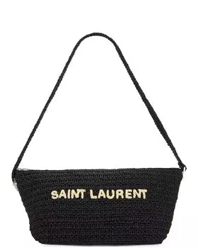 Сумка кросс-боди Saint Laurent Le Rafia Raffia, цвет Black & Beige