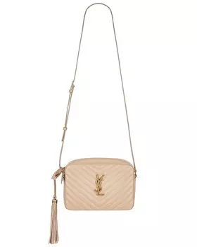Сумка кросс-боди Saint Laurent Medium Lou With Pocket, цвет Dark Beige