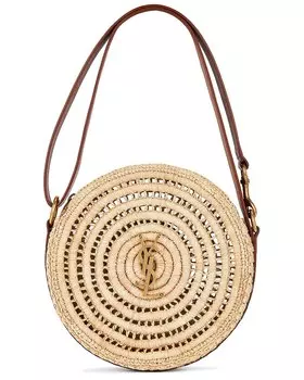 Сумка кросс-боди Saint Laurent Round Camera, цвет Natural & Brick
