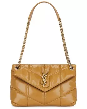 Сумка кросс-боди Saint Laurent Small Puffer Chain, цвет Praline