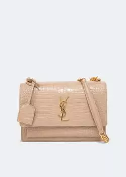 Сумка кросс-боди SAINT LAURENT Sunset medium chain bag, бежевый