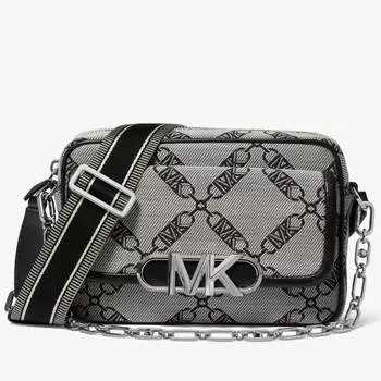 Сумка- кроссбоди Michael Michael Kors Parker Medium Empire Logo, серый/черный