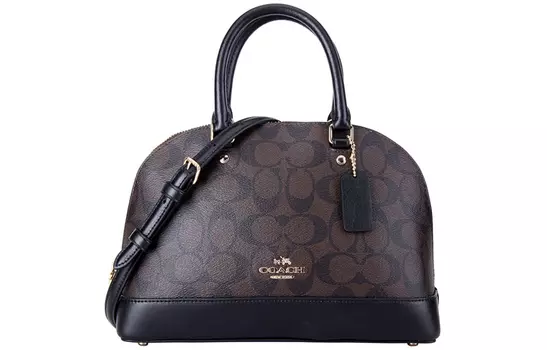 Сумка-купол Sierra Coated Canvas Dome Bag, сумка через плечо, сумка через плечо, среднего размера, женская, темно-кофейного цвета COACH