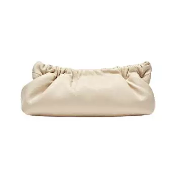 Сумка Massimo Dutti Nappa Leather With Gathered Details, белый