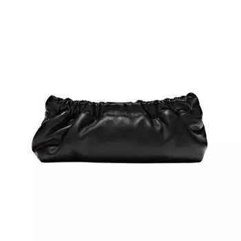 Сумка Massimo Dutti Nappa Leather With Gathered Details, черный