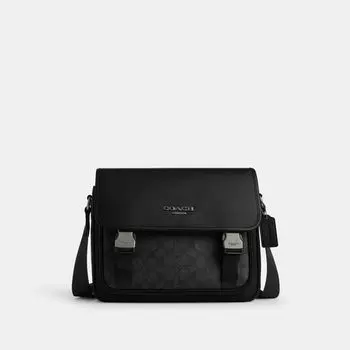Сумка-мессенджер Coach Racer Messenger Bag, серый/угольный/черный