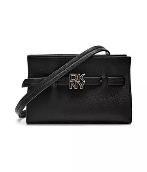 Сумка-мессенджер кожаная Dkny, черный