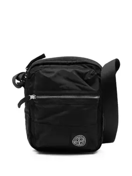 Сумка-мессенджер Stone Island с нашивкой в виде компаса, черный