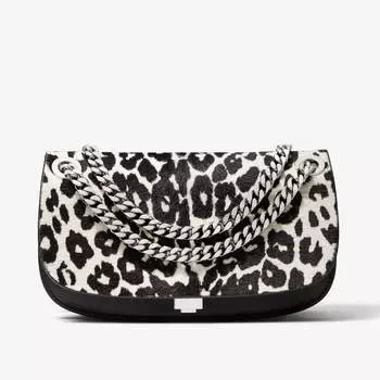 Сумка Michael Kors Christie Leopard Print Calf Hair and Leather, черный/белый