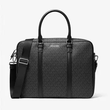 Сумка Michael Kors Hudson Logo and Leather, черный