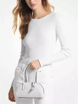 Сумка Michael Kors Lulu Small Pebbled Leather Satchel, белый