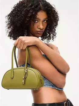 Сумка Michael Kors Lulu Small Pebbled Leather Satchel, оливковый