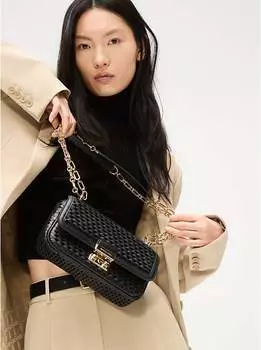 Сумка Michael Kors Tribeca Small Hand-Woven Leather Shoulder, черный