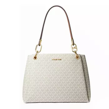 Сумка Michael Michael Kors Trisha Large Logo Shoulder, белый
