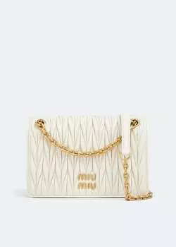 Сумка Miu Miu Matelass Nappa Leather Mini-Bag, белый