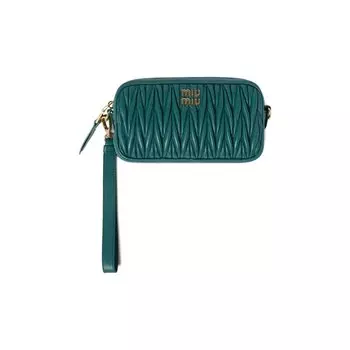 Сумка Miu Miu Matelass Nappa Pouch Bag, цвет Laguna