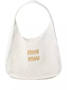 Сумка Miu Miu в технике кроше, белый