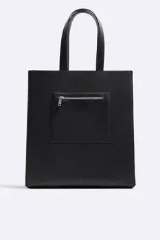 Сумка на молнии ZARA, черный