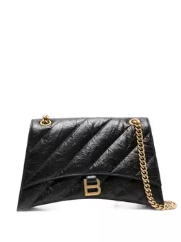 Сумка на плечо Balenciaga Crush среднего размера, черный
