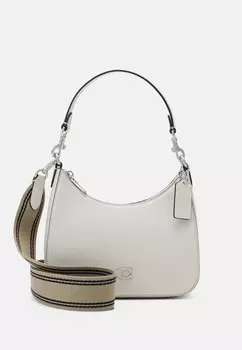 Сумка на плечо Hobo Crossbody In Crossgrain Unisex Coach, цвет chalk
