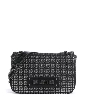 Сумка на плечо из блестящей ткани Love Moschino, черный