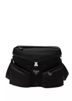 Сумка на плечо из нейлона и кожи Prada, черный