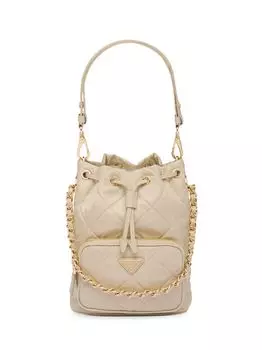 Сумка на плечо из повторного нейлона Prada, бежевый