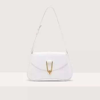 Сумка на плечо из зерненой кожи Coccinelle HIMMA MEDIUM, белый