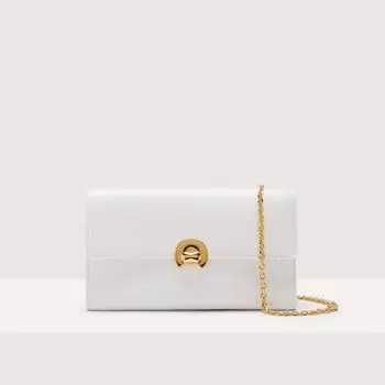 Сумка на плечо из зерненой кожи Coccinelle BINXIE MEDIUM, белый