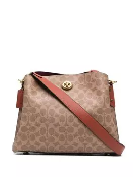 Сумка на плечо с монограммой Coach, коричневый