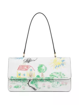 Сумка на плечо с принтом Moschino, белый