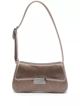 Сумка на плечо со стразами Emporio Armani, коричневый