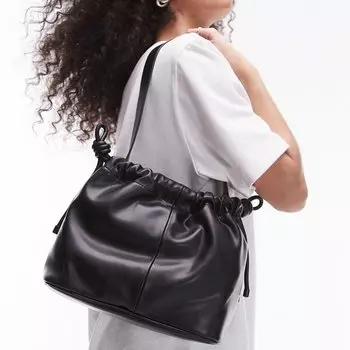 Сумка на плечо Topshop Sonny Drawstring Topline, черный