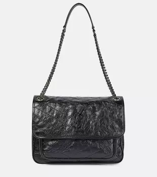 Сумка Niki среднего размера из кожи Saint Laurent, черный