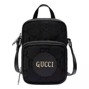 Сумка off the grid otg environmental friendly series logo leather logo nylon handbag mini / black Gucci, черный