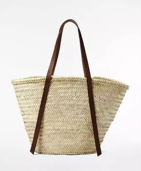 Сумка Oysho Leather Handle, бежевый