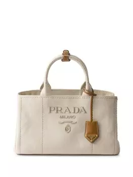 Сумка Prada Large из льняной смеси, нейтральный