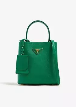 Сумка Prada Panier Small Leather, зеленый