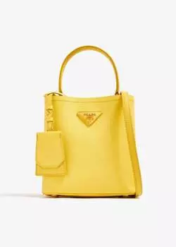 Сумка Prada Panier Small Leather, желтый